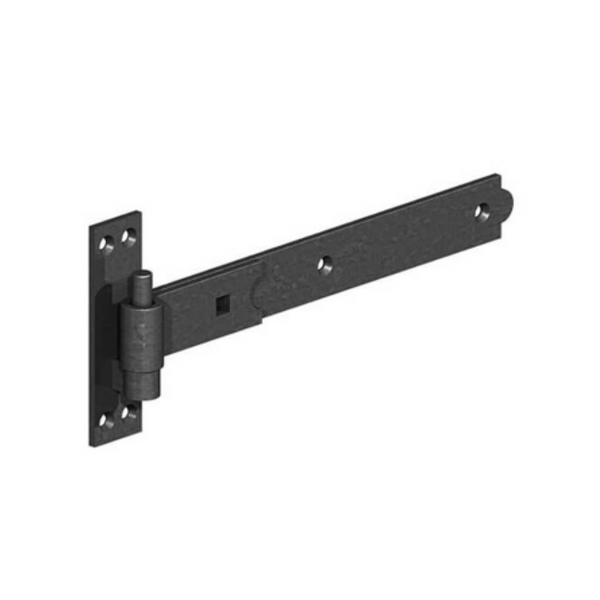 18" (450mm) Single Straight Bands & Hook Hinge on Plate (Black)