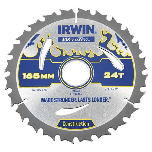 Irwin Weldtec Circular Saw Blade 165 30mm 24T