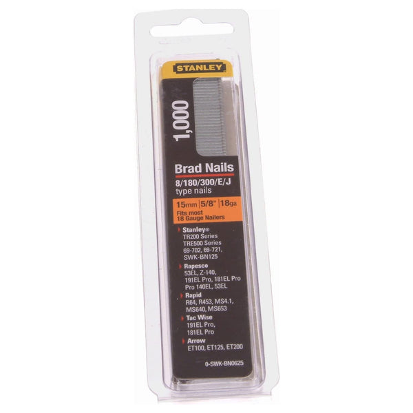 Stanley 15mm Brad Nails x1000