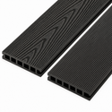 Cladco 3.6m Woodgrain/Ribbed Composite Decking Board - Charcoal