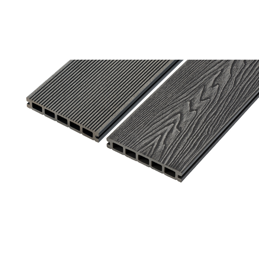 Cladco 3.6m Woodgrain/Ribbed Composite Decking Board - Charcoal | BTL ...