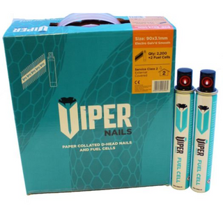 Viper ST 90 x 3.1mm Galvanised Collated Nails & Fuel Packs (2200)